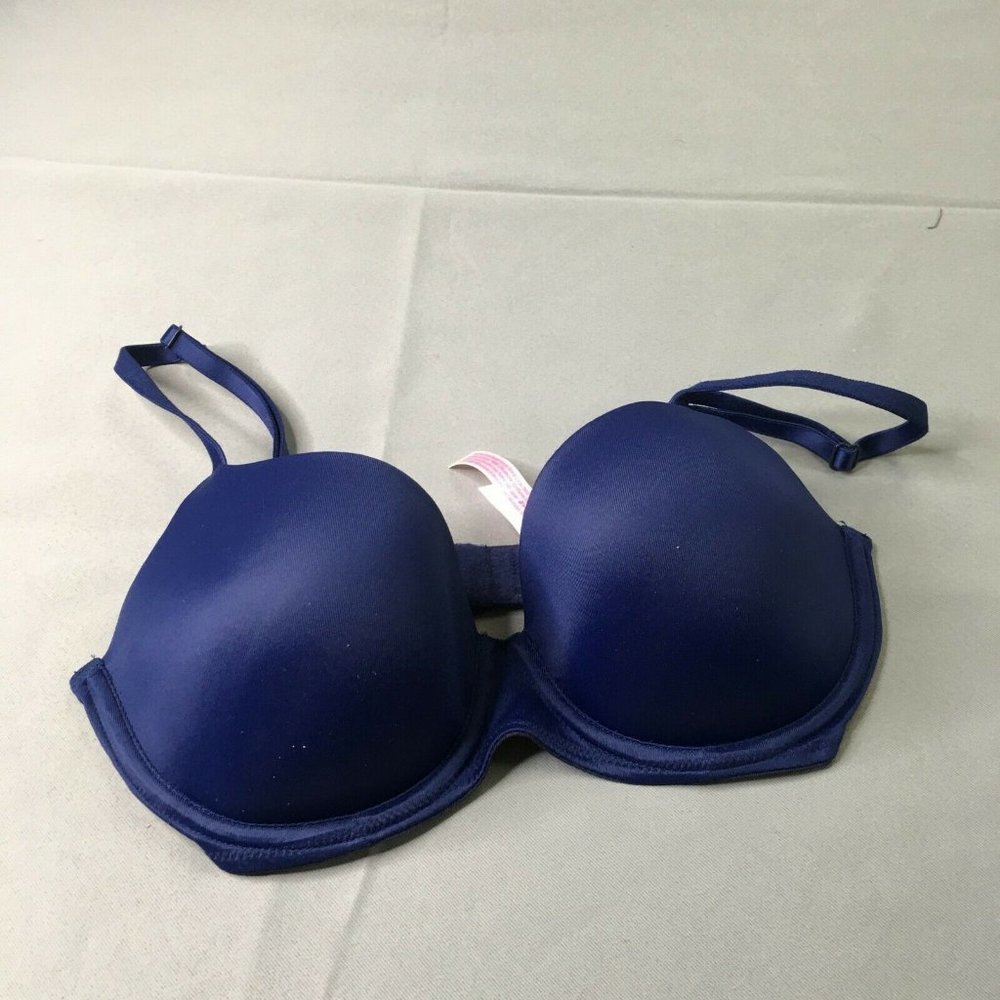PINK Victorias Secret Womens Bra Blue Pink 32D Padded Comfort Push Up #1756